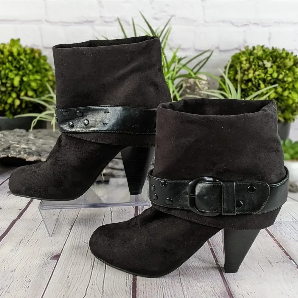 Unlisted Tucked Away Suede Ankle Boots Booties